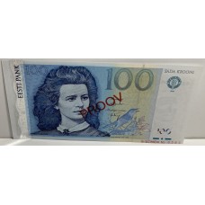 ESTONIA 1999 . ONE HUNDRED 100 KROONI BANKNOTE . SPECIMEN